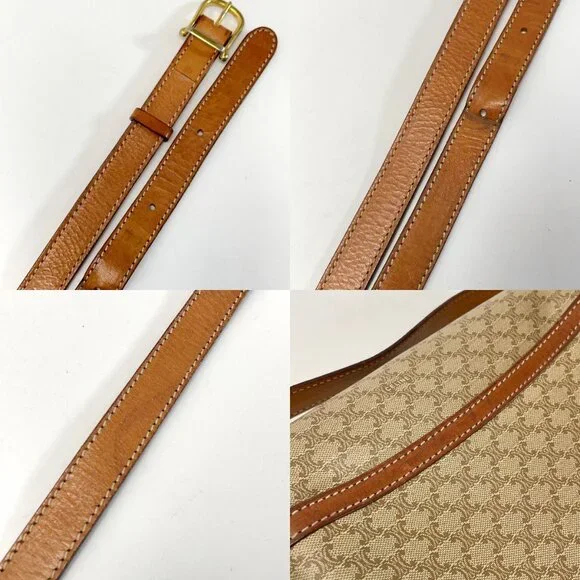 Celine Macadam Pattern Shoulder Bag Pochette Crossbody Gold Hardware - Picture 7 of 8